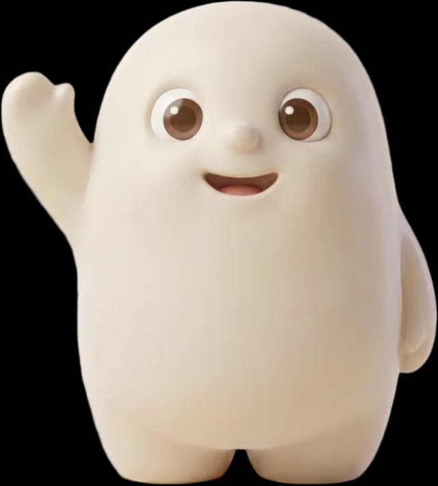 Damla mascot waving